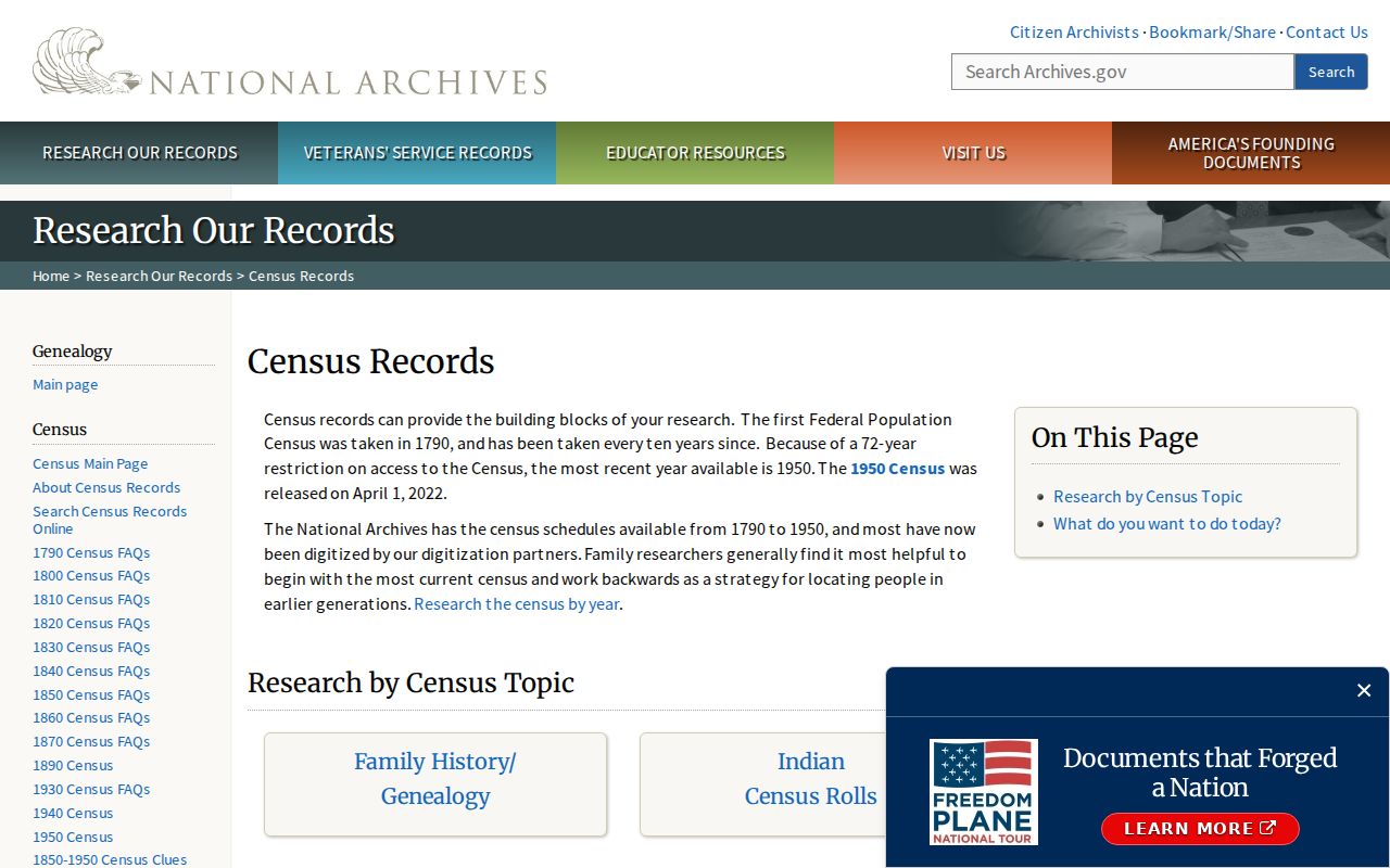 Sahuarita previous residents research through National Archives census records