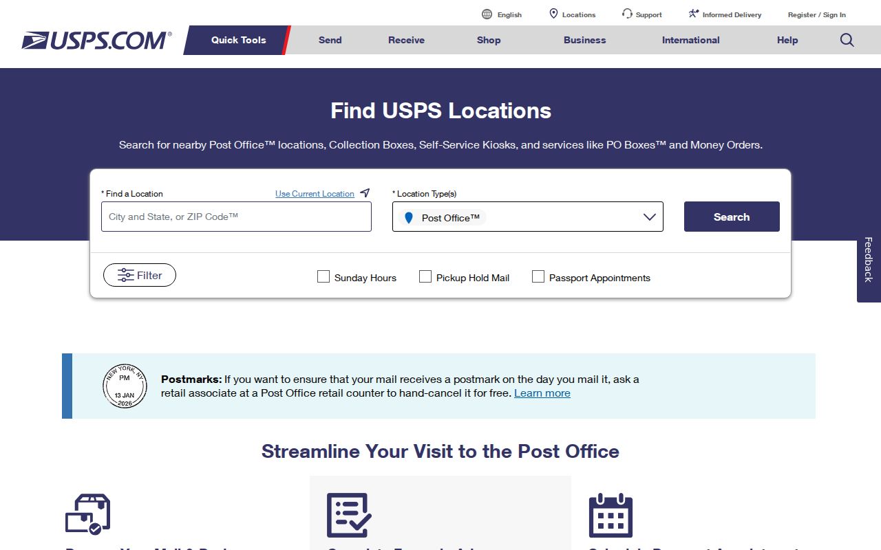 Sahuarita ZIP code directory USPS post office finder